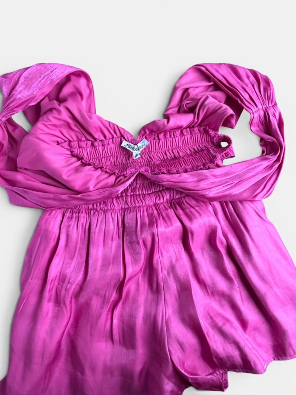 Stiletto's Pink Smocked Plunge Romper - Picture 6 of 16